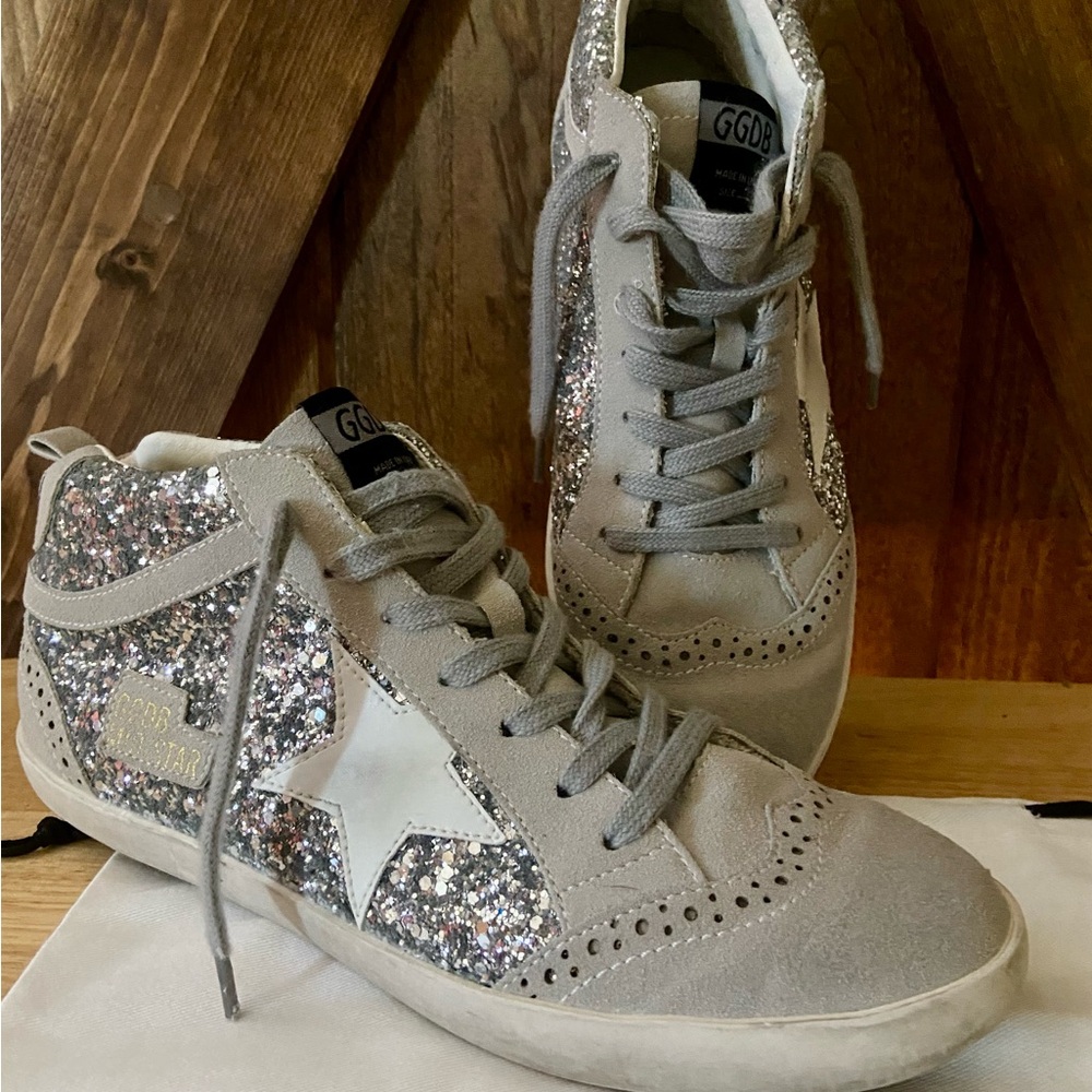 GOLDEN GOOSE Glitter Mid-Top Sneakers- Size 10 (See description👇🏼)